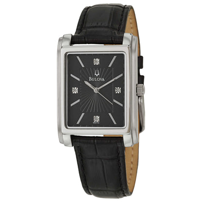 Front view of Bulova Diamonds Men's Japanese Quartz (Battery-Powered) Watch 96D113