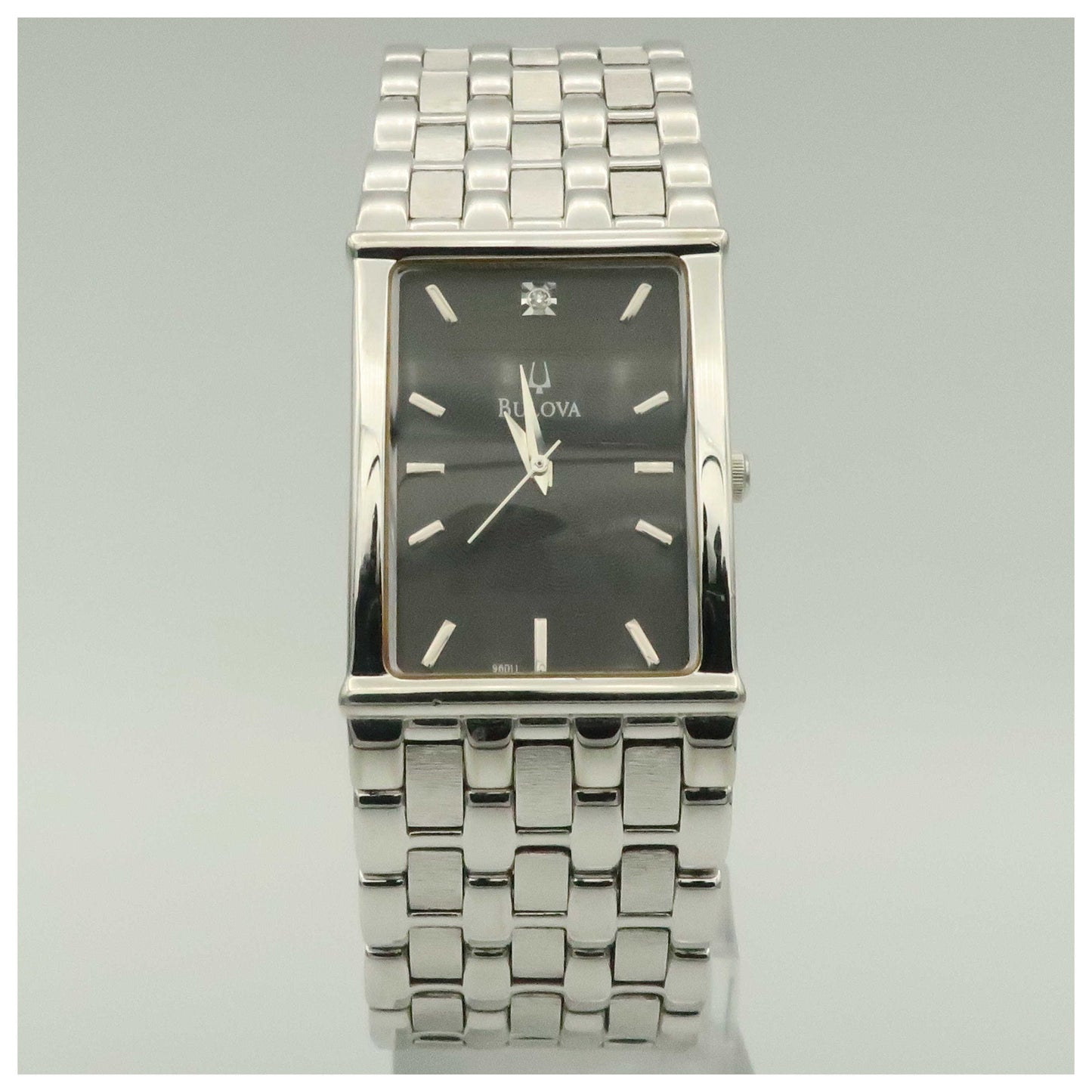 Front view of Bulova Diamonds Men's Quartz Watch 96D12-PO