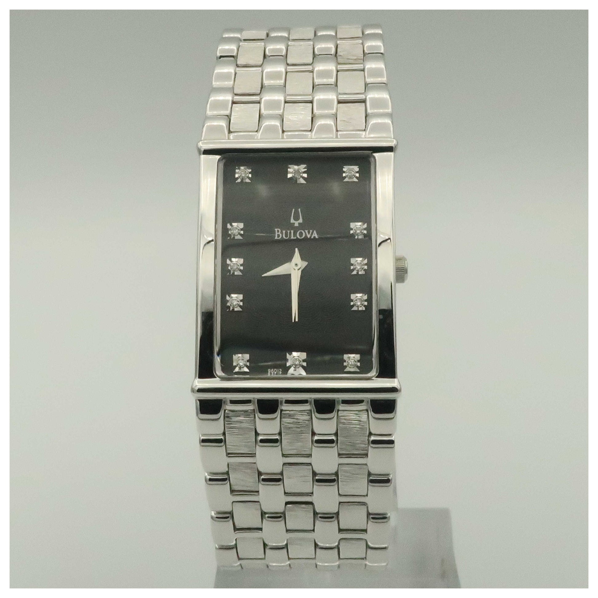 Front view of Bulova Diamonds Men's Quartz Watch 96D12-SDV