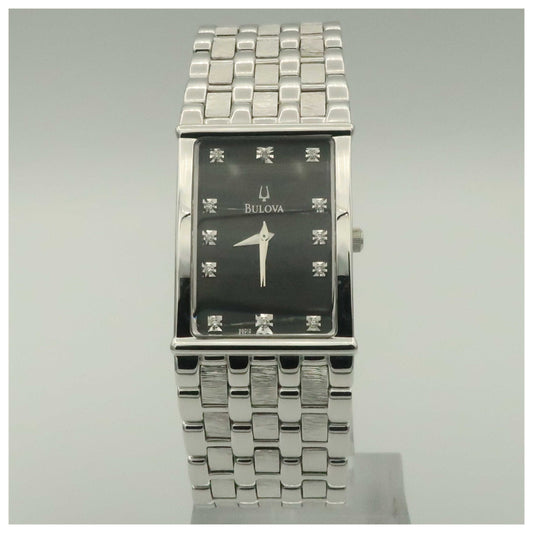 Front view of Bulova Diamonds Men's Quartz Watch 96D12-SDV