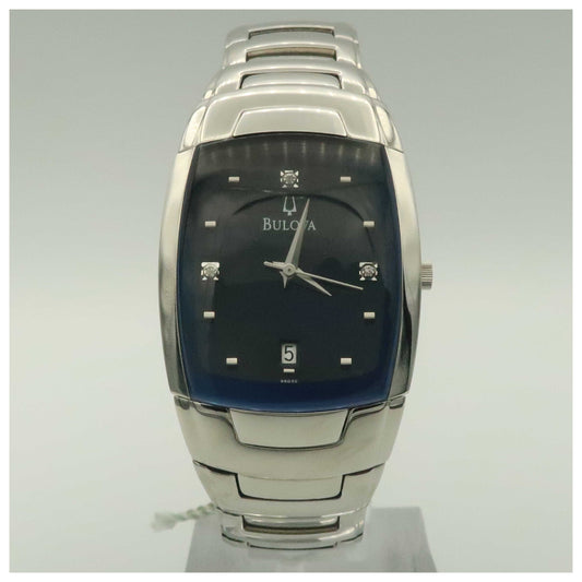 Front view of Bulova Diamonds Men's Japanese Quartz (Battery-Powered) Watch 96D20-PO