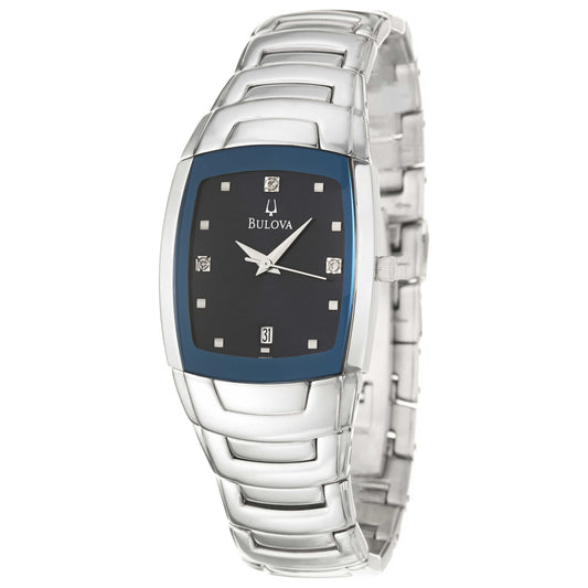 Front view of Bulova Diamonds Men's Japanese Quartz (Battery-Powered) Watch 96D20