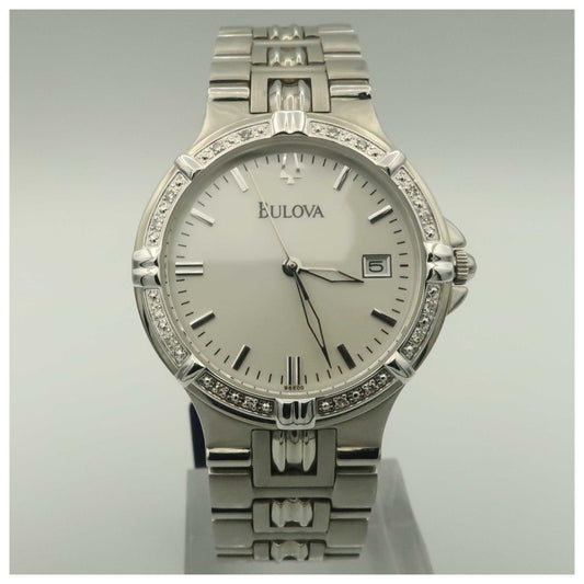 Front view of Bulova Diamonds Men's Watch 96E00-PO