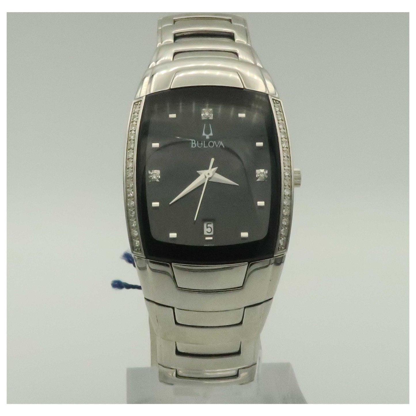 Front view of Bulova Diamonds Men's Quartz Watch 96E02-PO