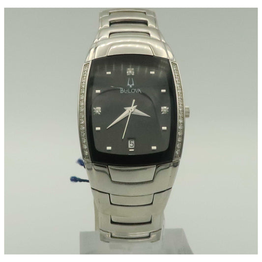Front view of Bulova Diamonds Men's Quartz Watch 96E02-PO