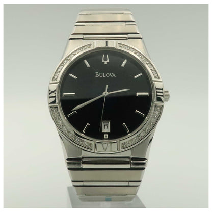 Front view of Bulova Diamonds Men's Quartz Watch 96E101-SDV