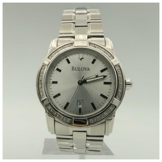 Front view of Bulova Diamonds Men's Quartz Watch 96E103-SDV