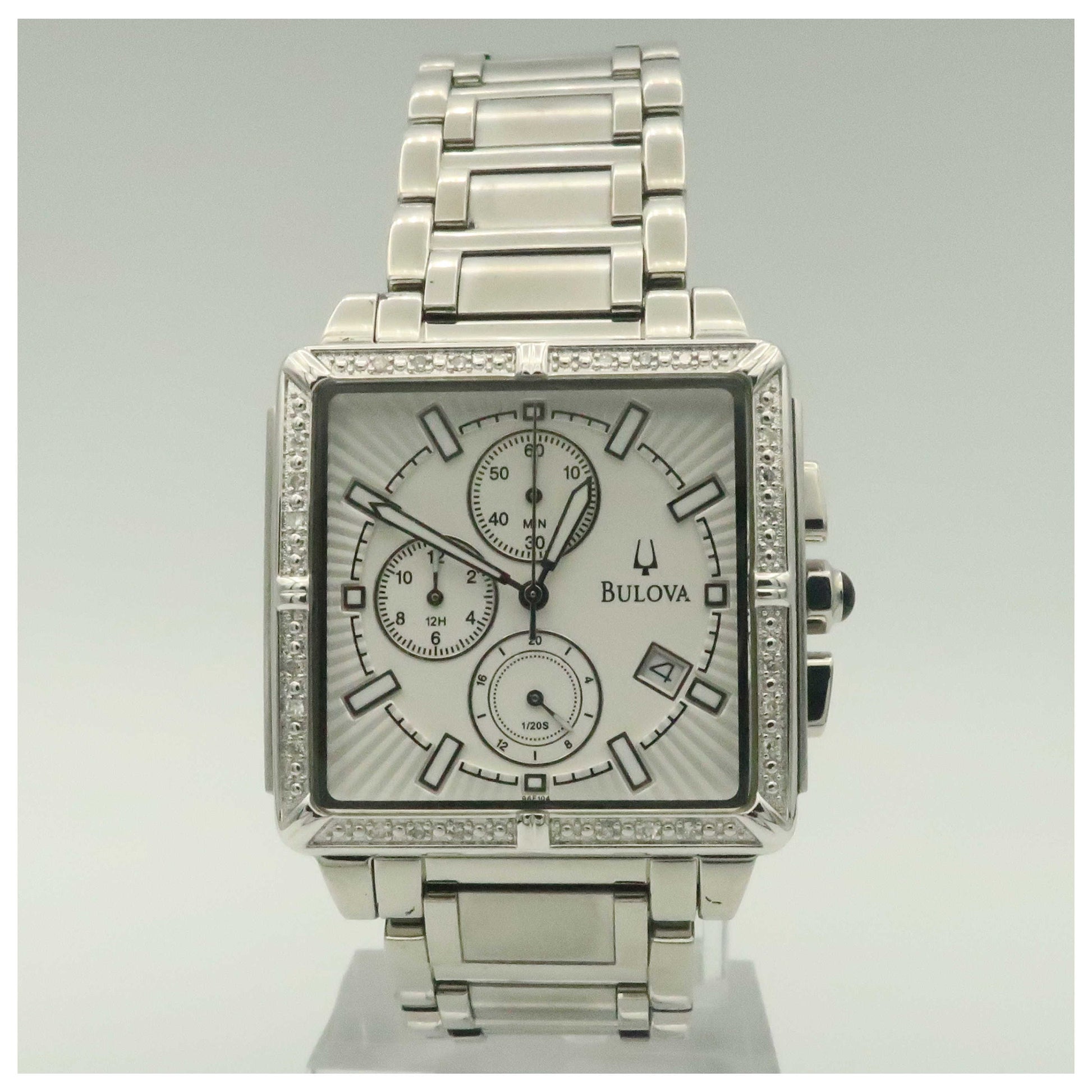 Front view of Bulova Diamonds Men's Quartz Watch 96E104-SDV