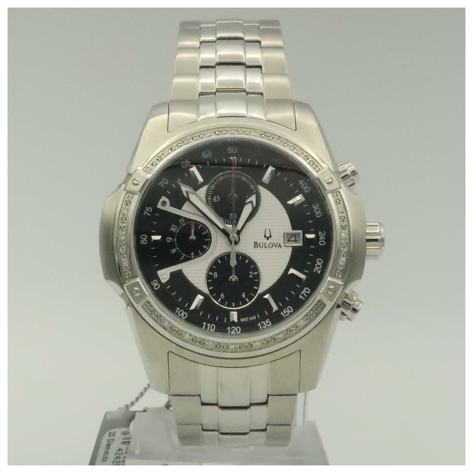 Front view of Bulova Diamonds Men's Quartz Watch 96E108-SDV