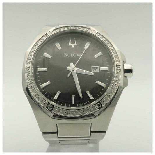 Front view of Bulova Diamonds Men's Quartz Watch 96E111-PO