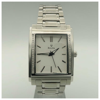 Front view of Bulova Diamonds Men's Japanese Quartz (Battery-Powered) Watch 96E113-PO