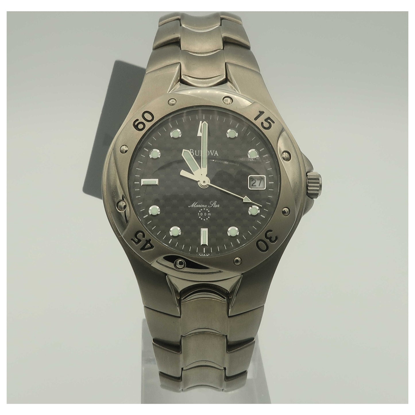 Front view of Bulova Marine Star Men's Quartz Watch 96G43-PO