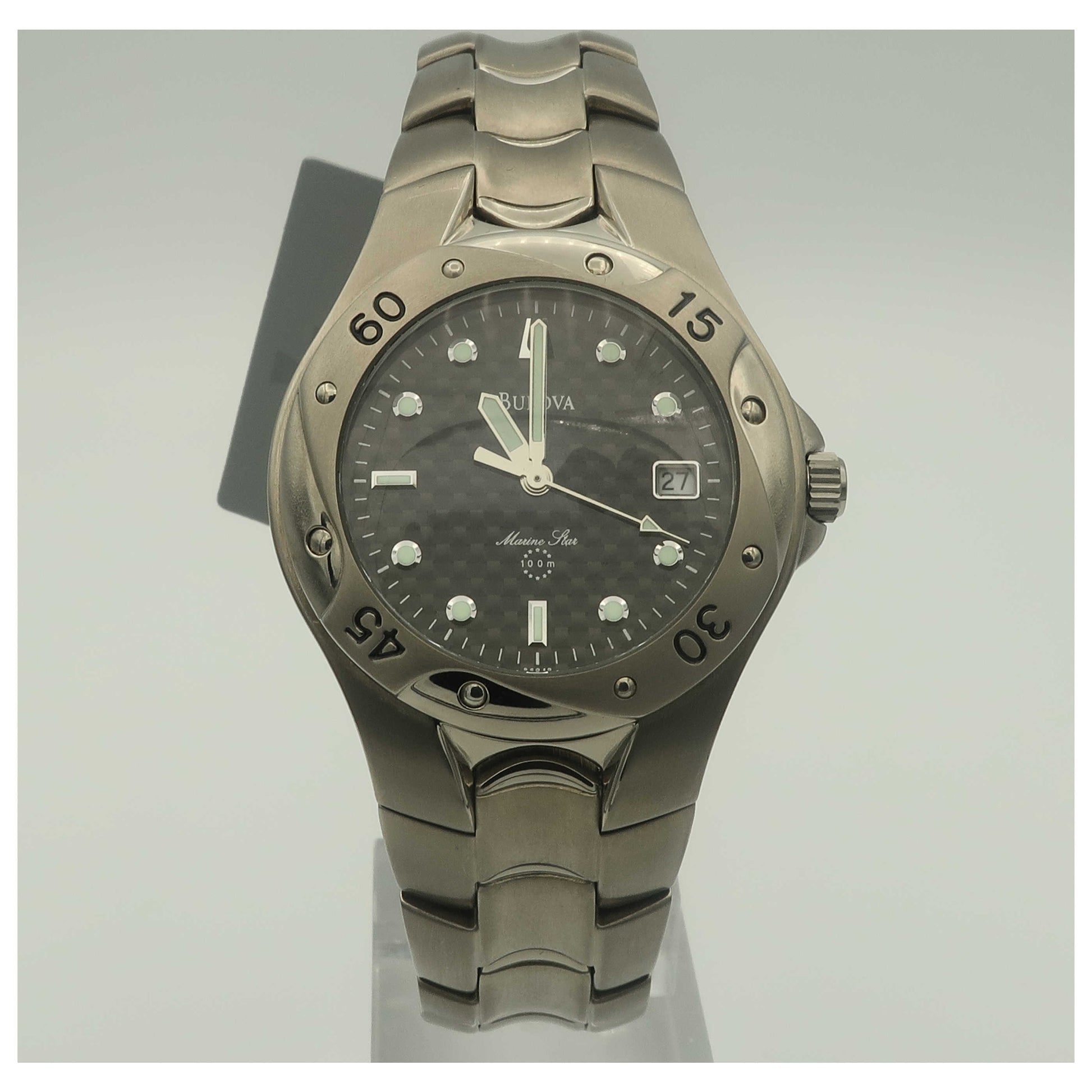 Front view of Bulova Marine Star Men's Quartz Watch 96G43-PO