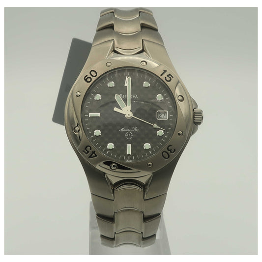Front view of Bulova Marine Star Men's Quartz Watch 96G43-PO