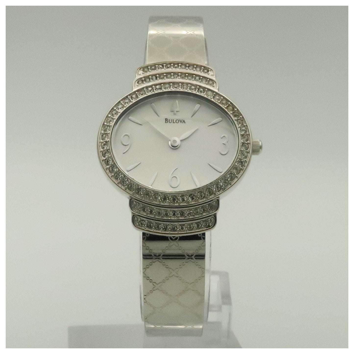 Front view of Bulova Crystal Women's Japanese Quartz (Battery-Powered) Watch 96L002-PO