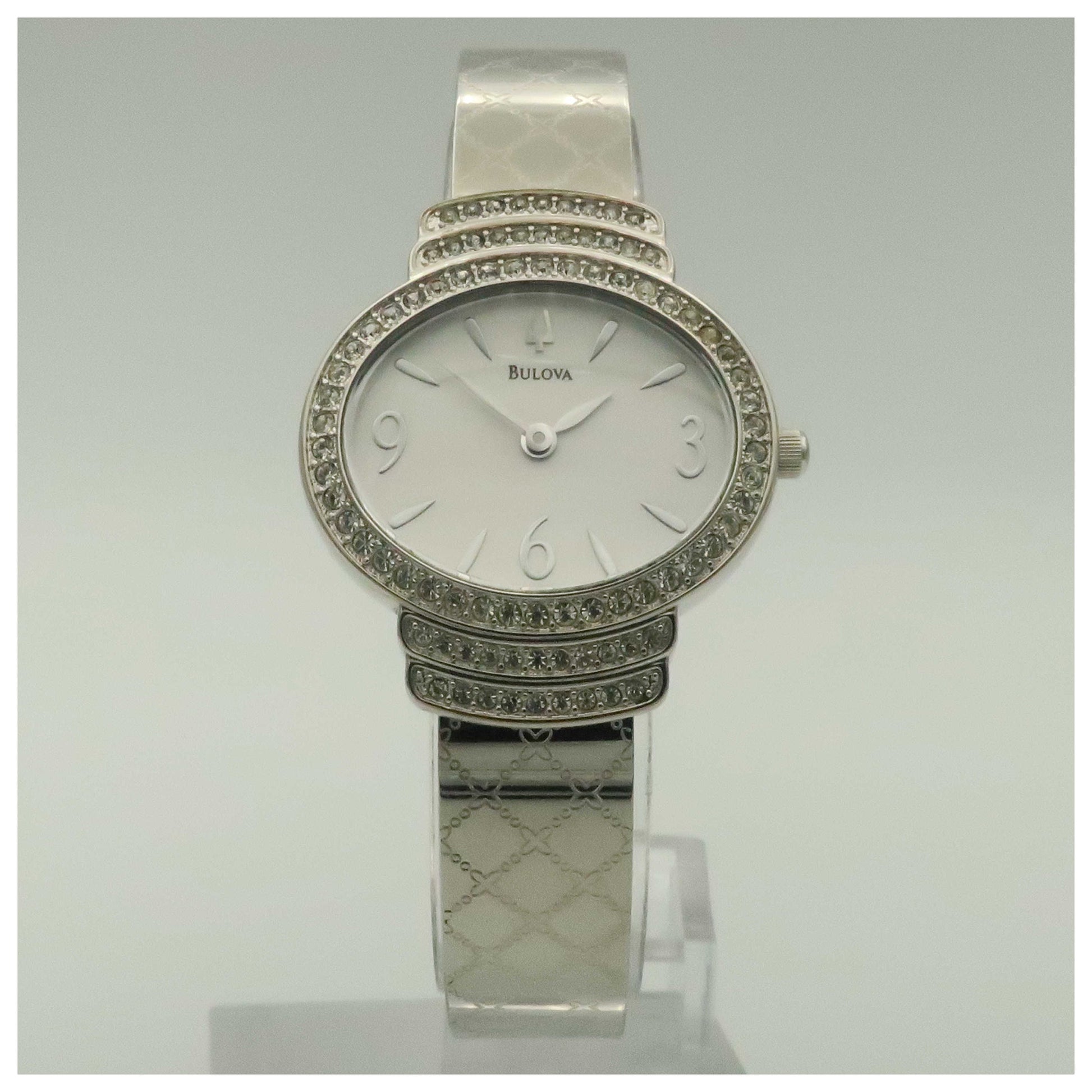 Front view of Bulova Crystal Women's Japanese Quartz (Battery-Powered) Watch 96L002-PO