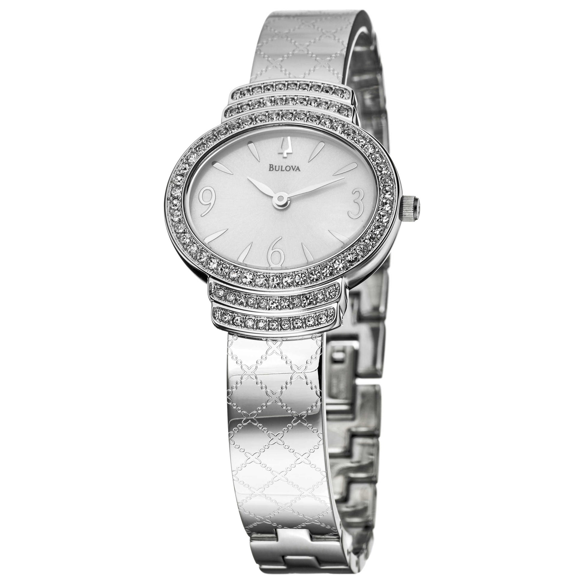 Front view of Bulova Crystal Women's Japanese Quartz (Battery-Powered) Watch 96L002
