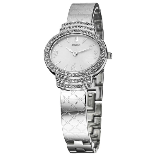 Front view of Bulova Crystal Women's Japanese Quartz (Battery-Powered) Watch 96L002