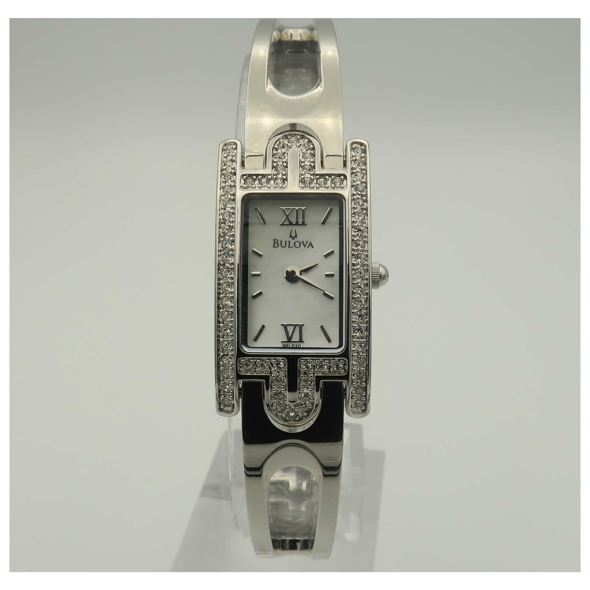 Front view of Bulova Crystal Women's Watch 96L010-PO