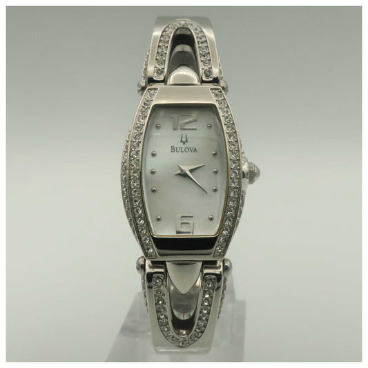 Front view of Bulova Crystal Women's Quartz Watch 96L011-PO