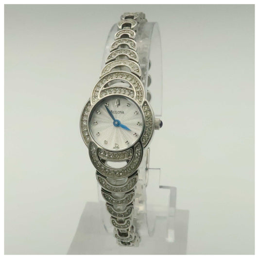 Front view of Bulova Crystal Women's Japanese Quartz (Battery-Powered) Watch 96L139-PO