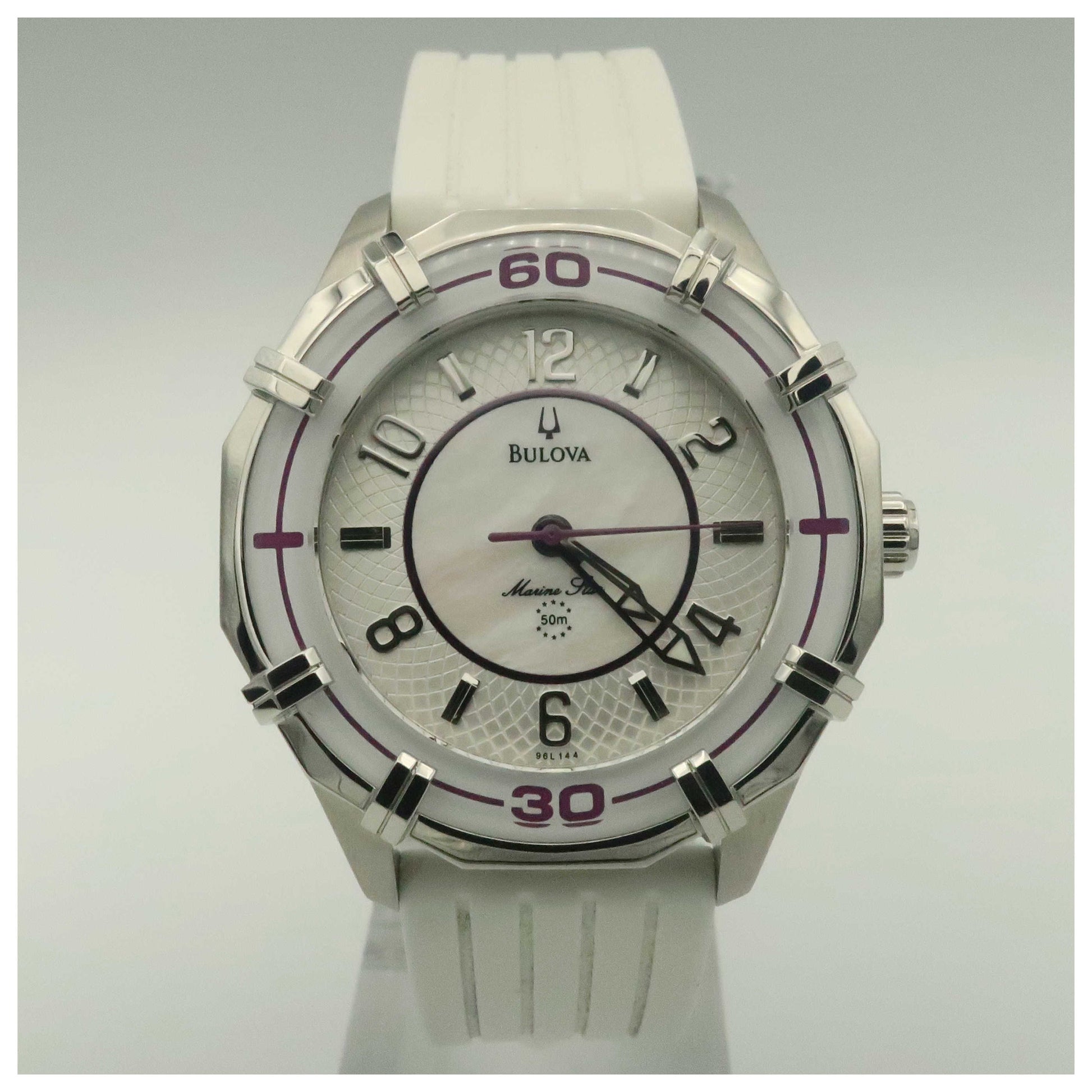 Front view of Bulova Marine Star Women's Quartz Watch 96L144-SD