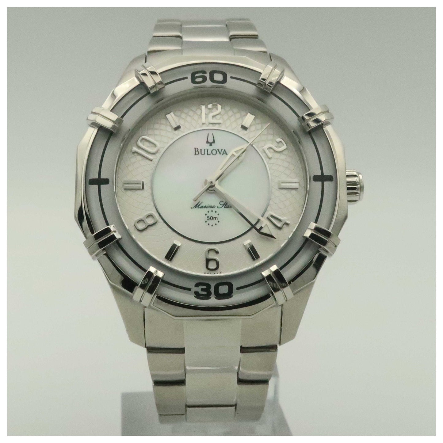 Front view of Bulova Marine Star Women's Quartz Watch 96L145-PO