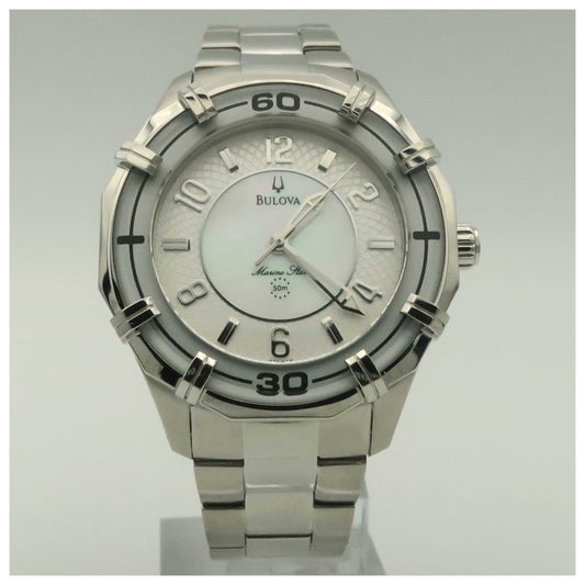 Front view of Bulova Marine Star Women's Quartz Watch 96L145-PO