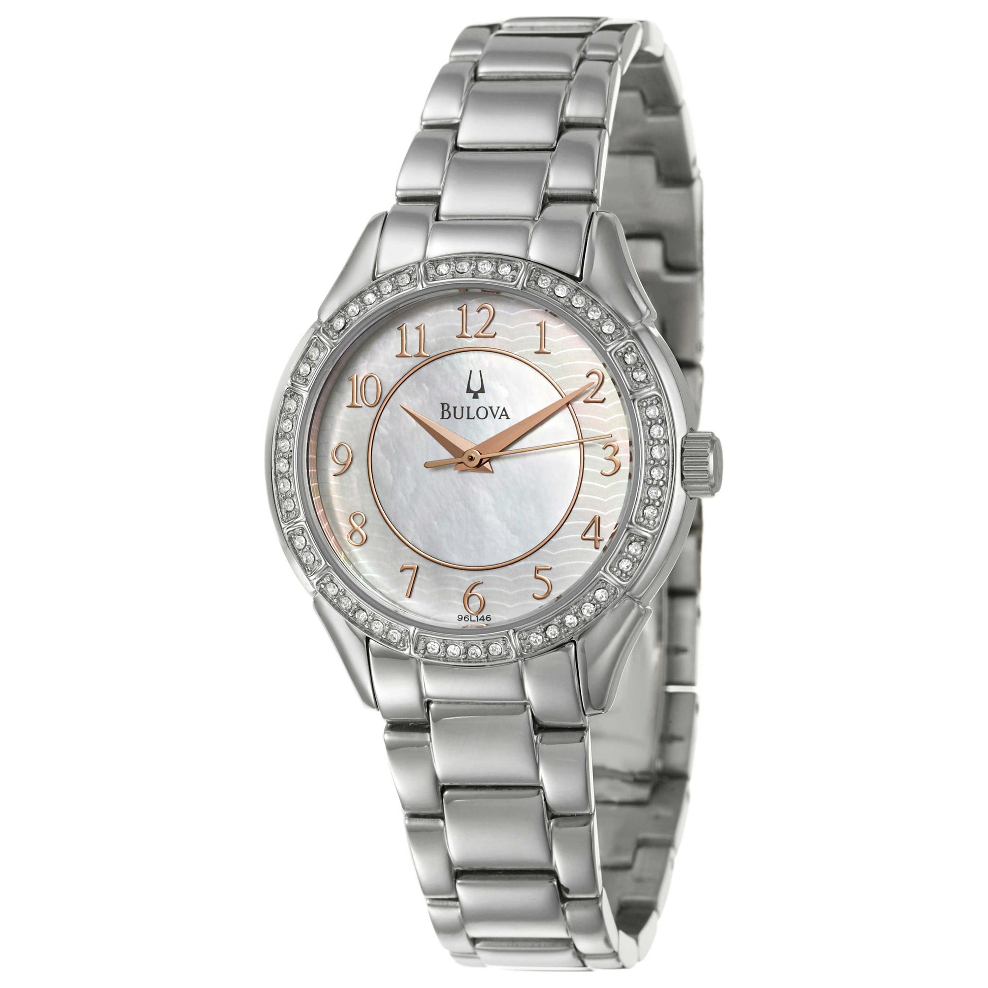 Front view of Bulova Crystal Women's Quartz Watch 96L146