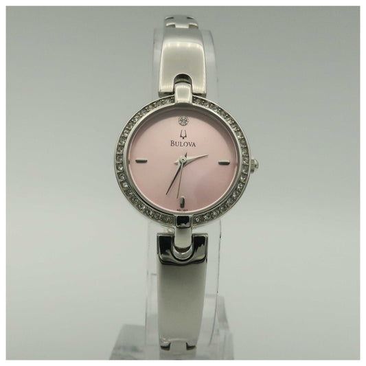 Front view of Bulova Crystal Women's Japanese Quartz (Battery-Powered) Watch 96L162-PO