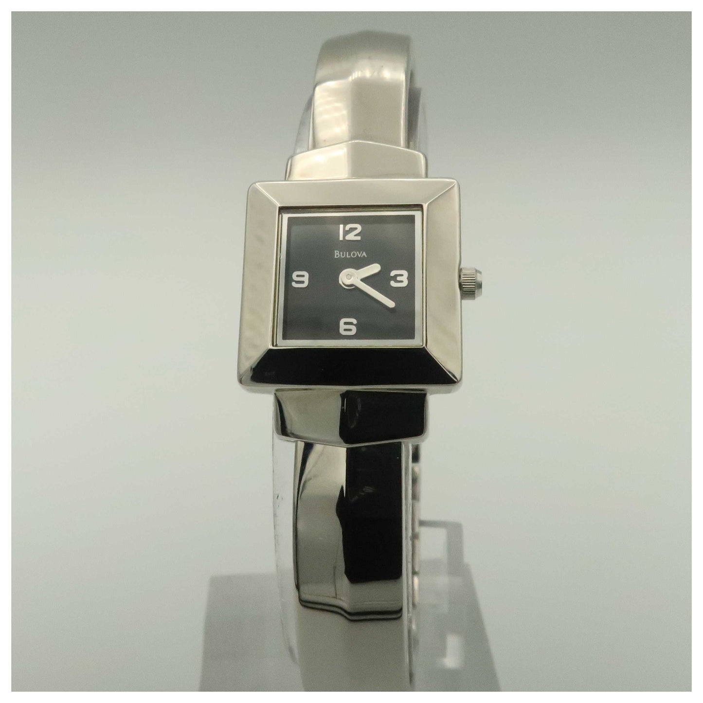 Front view of Bulova Bangle Women's Quartz Watch 96L17-PO