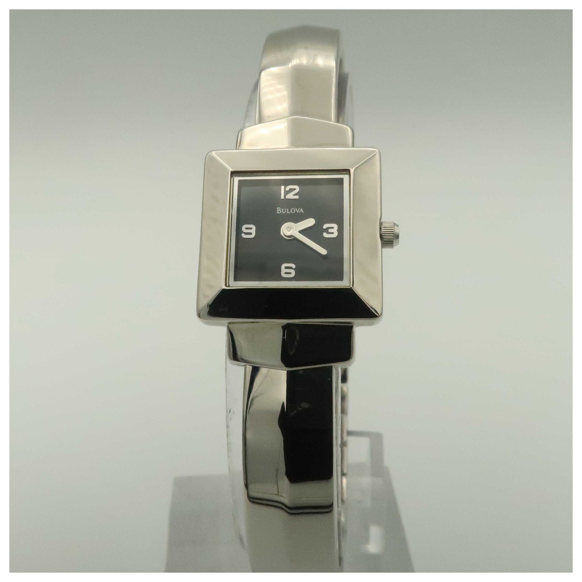 Front view of Bulova Bangle Women's Quartz Watch 96L17-PO