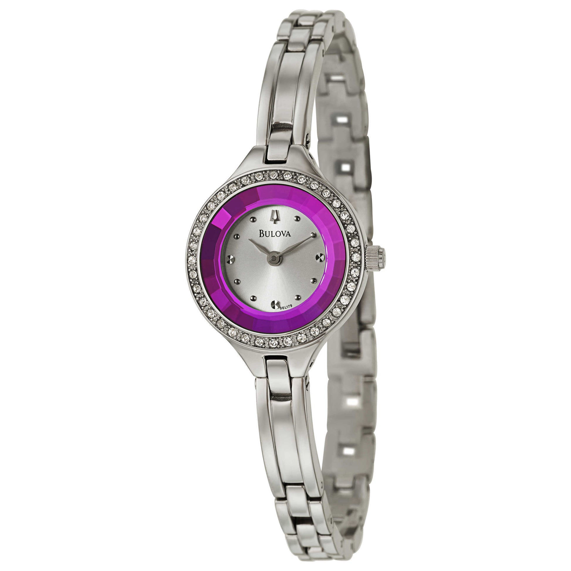 Front view of Bulova Crystal Women's Japanese Quartz (Battery-Powered) Watch 96L179