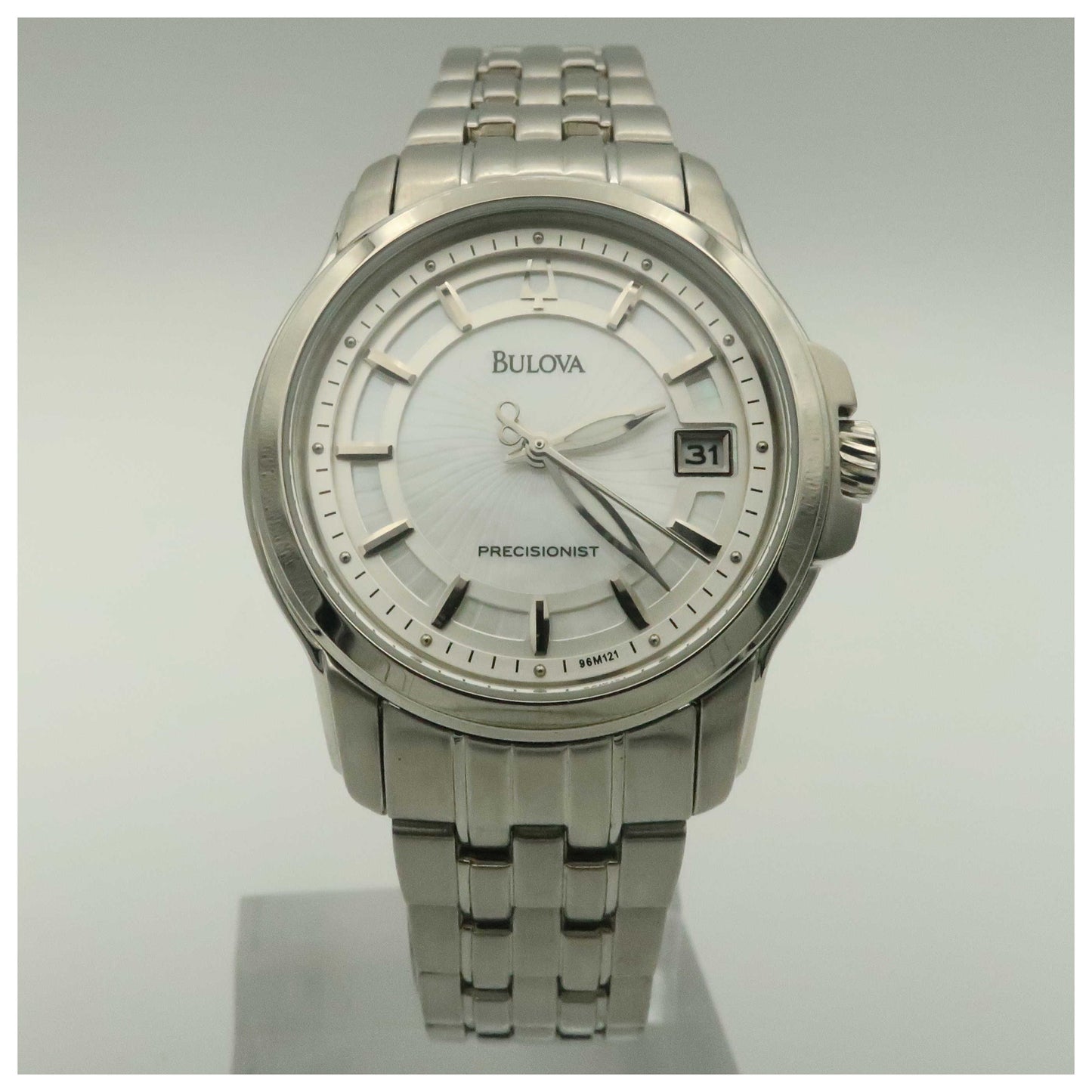 Front view of Bulova Precisionist Women's Japanese Quartz (Battery-Powered) Watch 96M121-PO