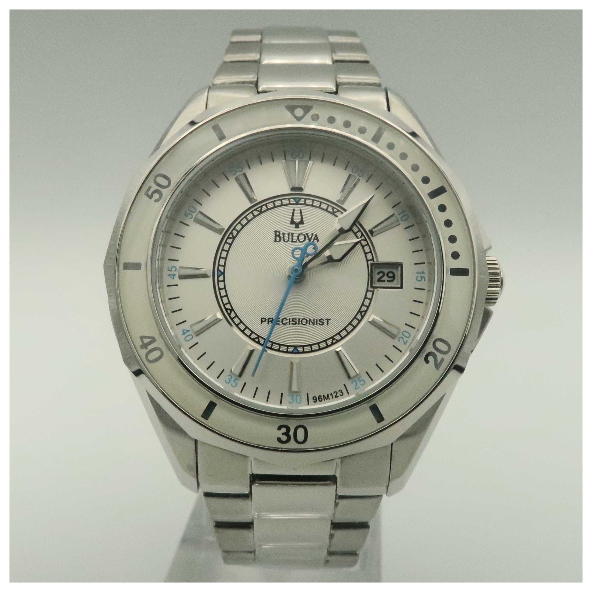 Front view of Bulova Precisionist Women's Japanese Quartz (Battery-Powered) Watch 96M123-PO