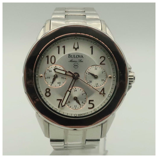 Front view of Bulova Marine Star Women's Quartz Watch 96N101-PO2