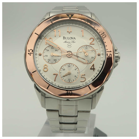 Front view of Bulova Marine Star Women's Quartz Watch 96N101-PO