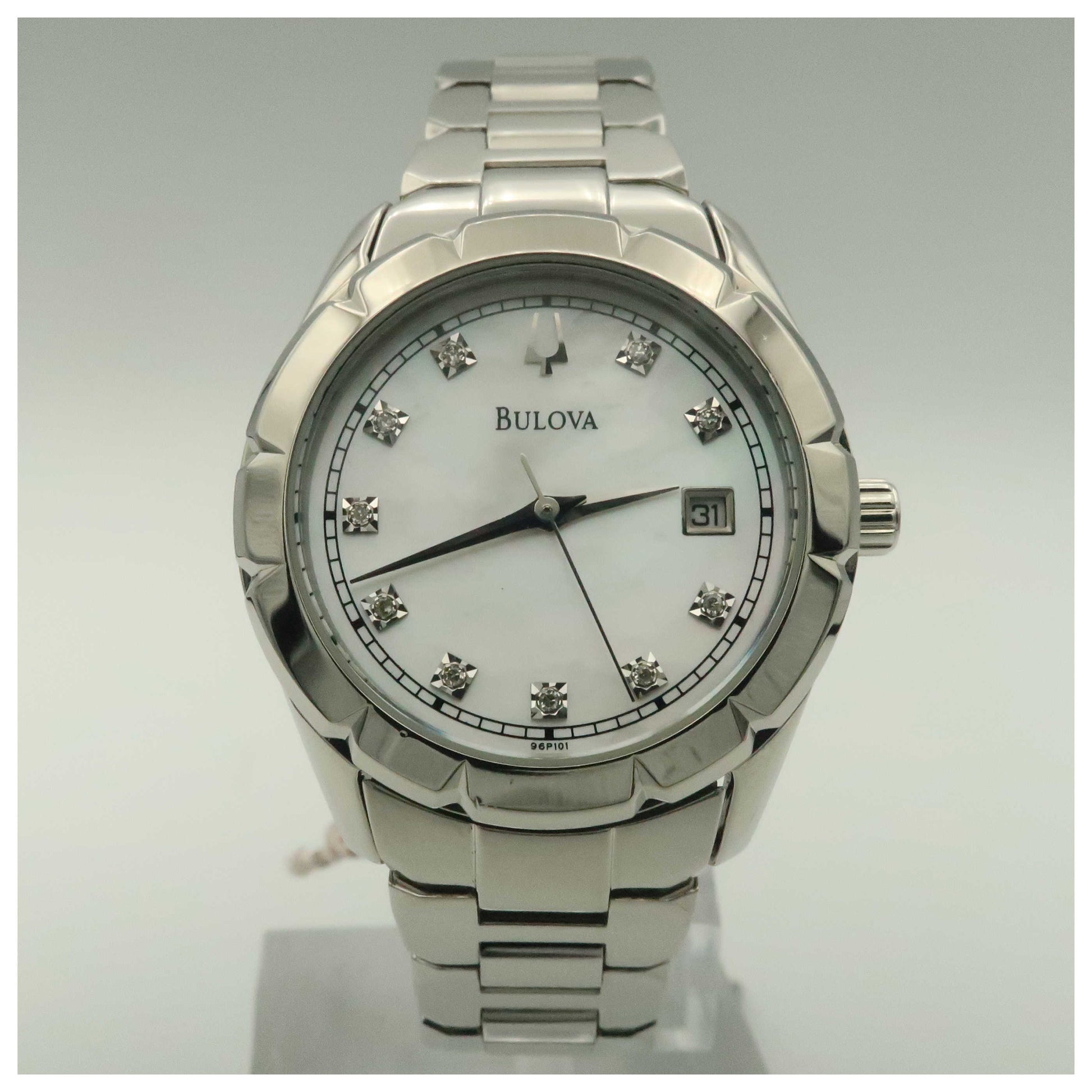 Front view of Bulova Diamonds Women's Quartz Watch 96P101-SDV