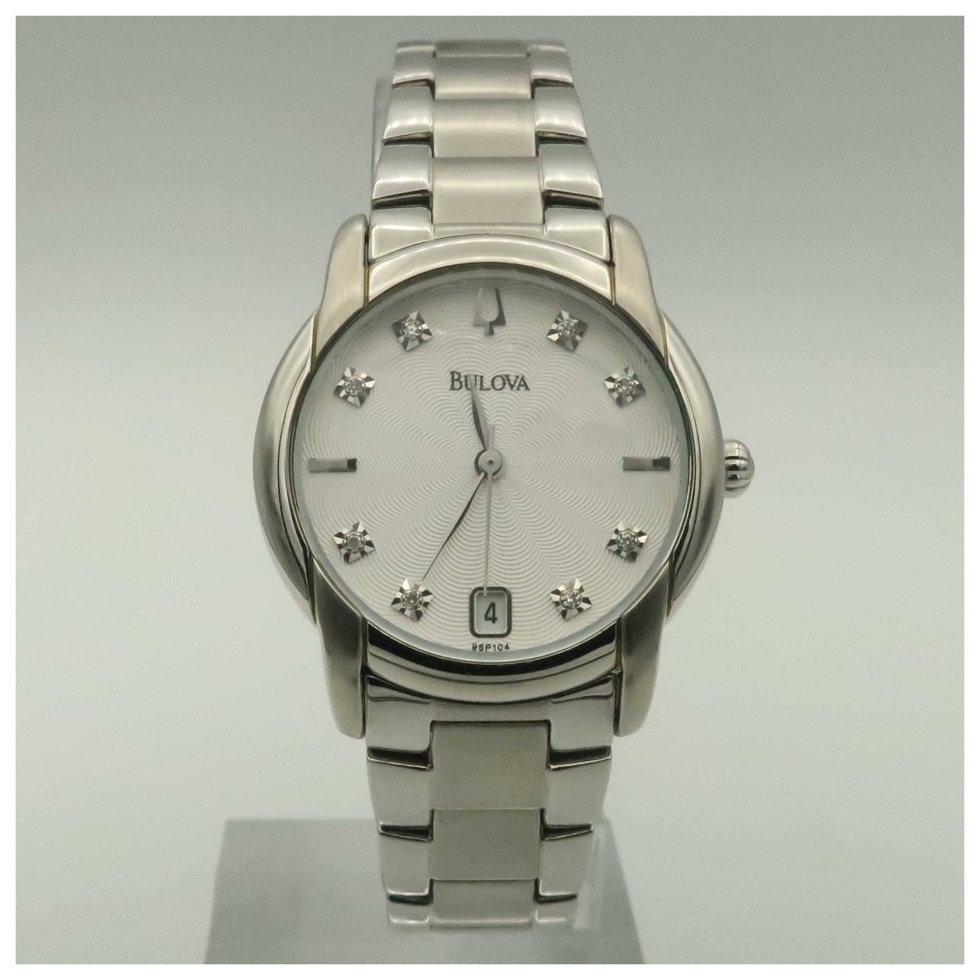 Front view of Bulova Diamonds Women's Quartz Watch 96P104-PO