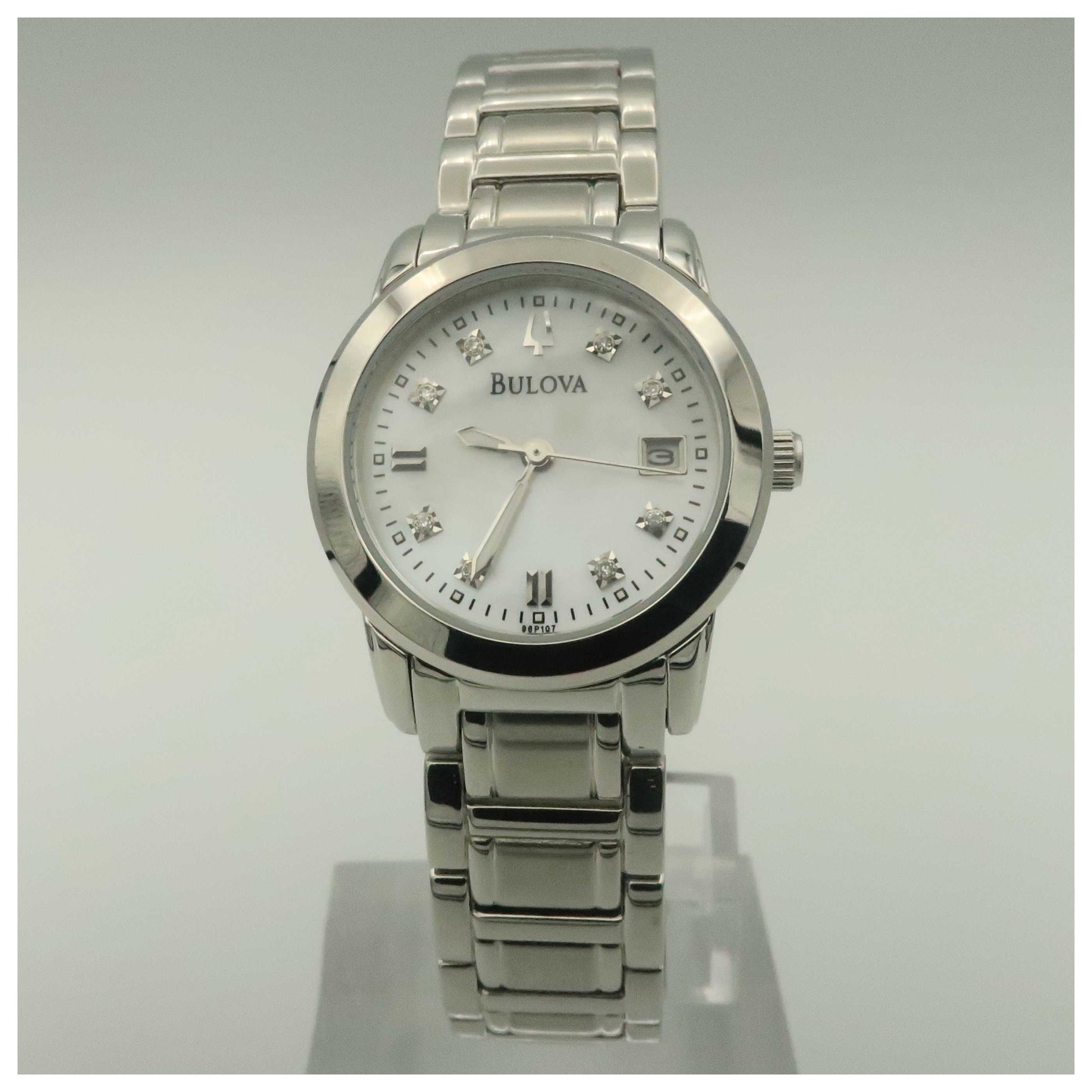 Front view of Bulova Diamonds Women's Quartz Watch 96P107-PO