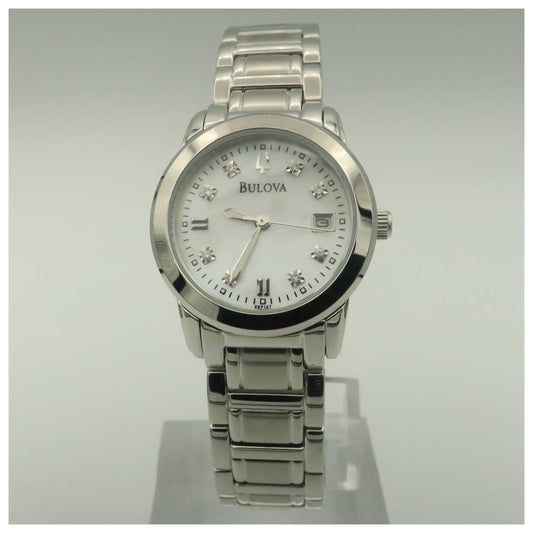 Front view of Bulova Diamonds Women's Quartz Watch 96P107-PO