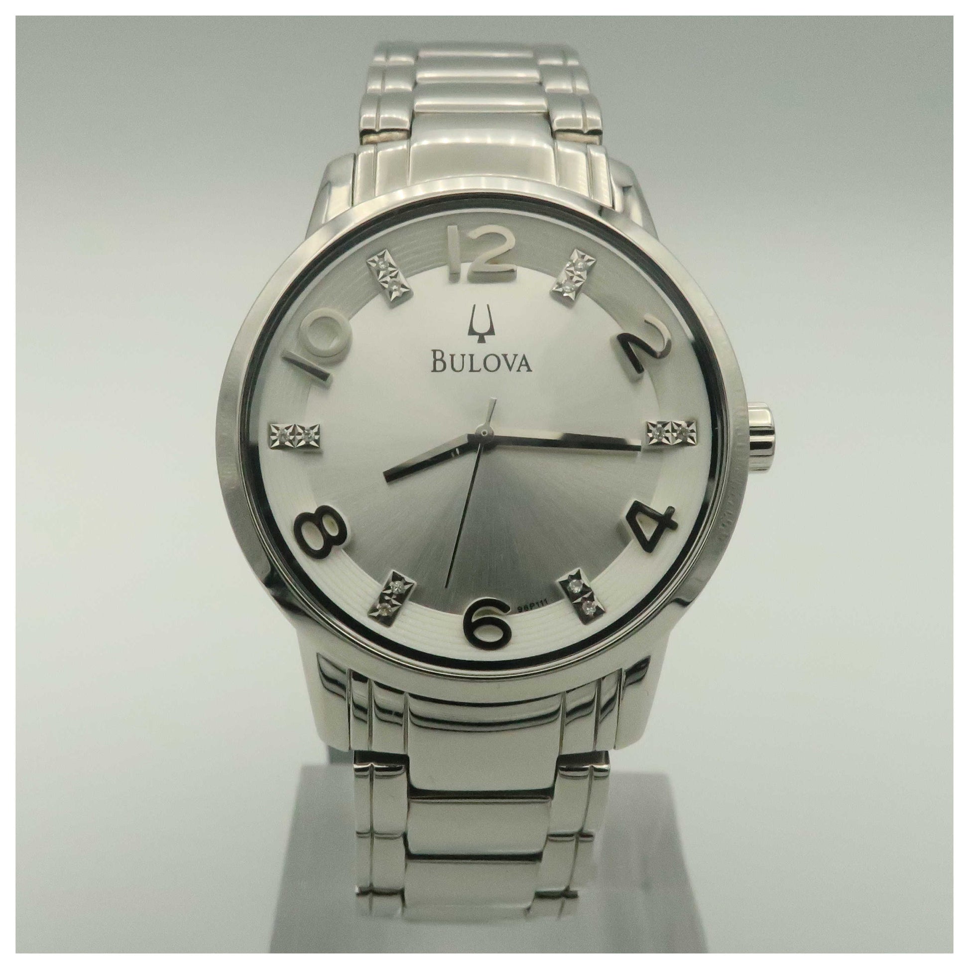 Front view of Bulova Diamonds Women's Japanese Quartz (Battery-Powered) Watch 96P111-PO