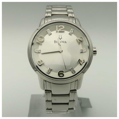 Front view of Bulova Diamonds Women's Japanese Quartz (Battery-Powered) Watch 96P111-SD