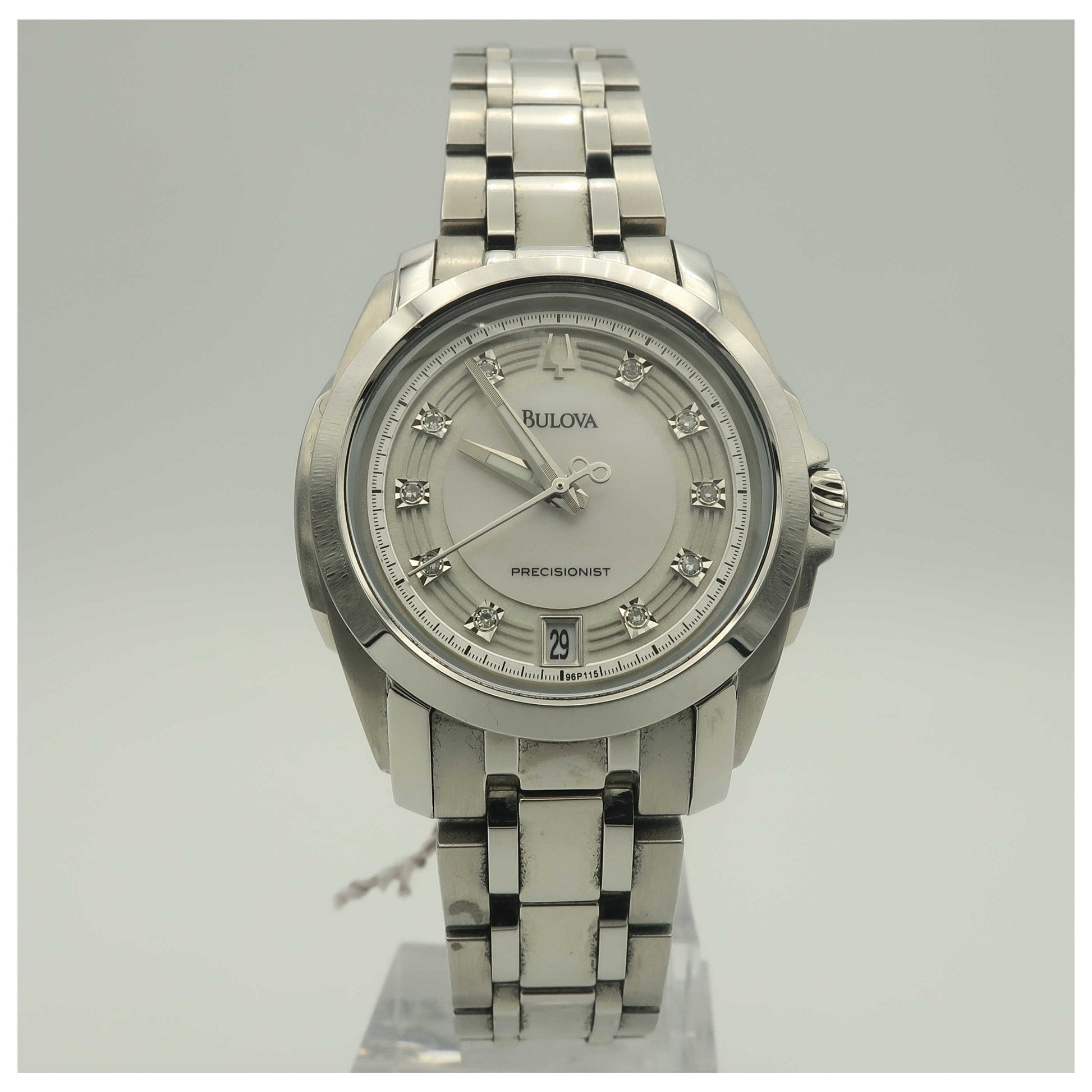 Front view of Bulova Precisionist Women's Japanese Quartz (Battery-Powered) Watch 96P115-PO