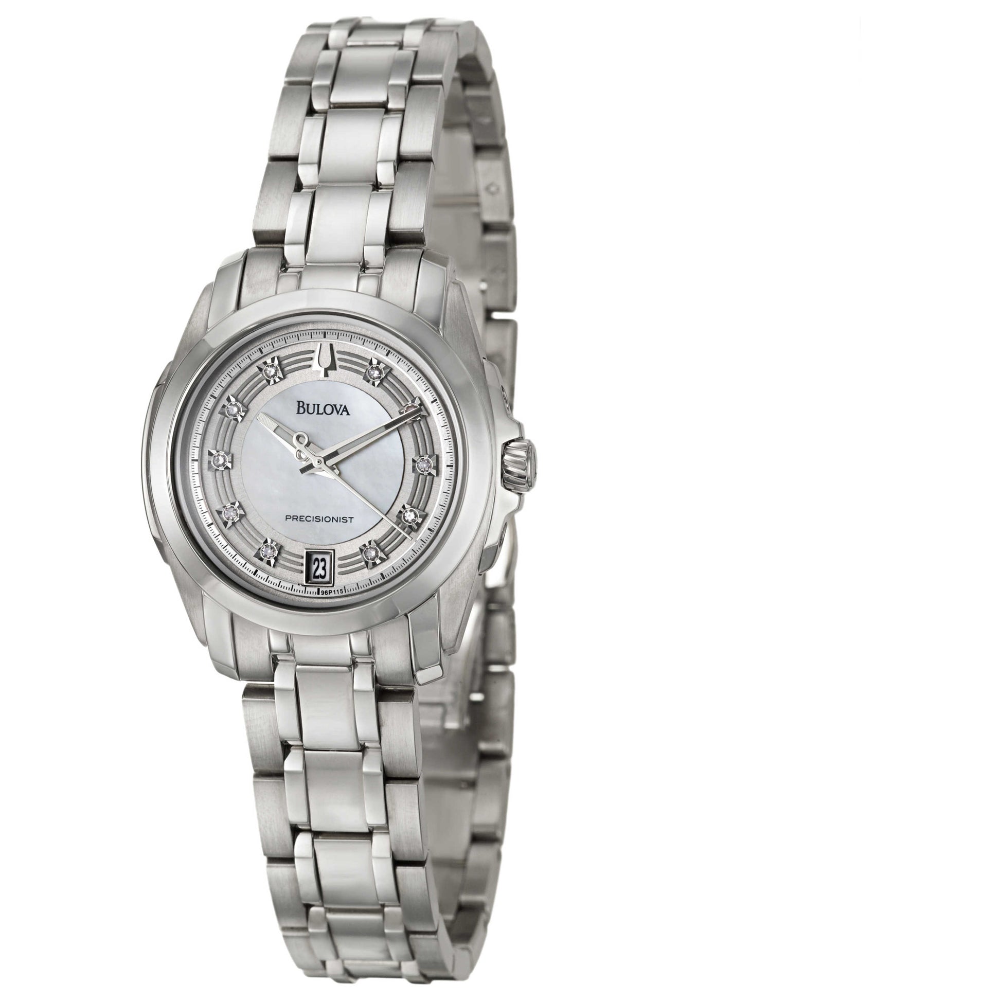 Front view of Bulova Precisionist Women's Japanese Quartz (Battery-Powered) Watch 96P115