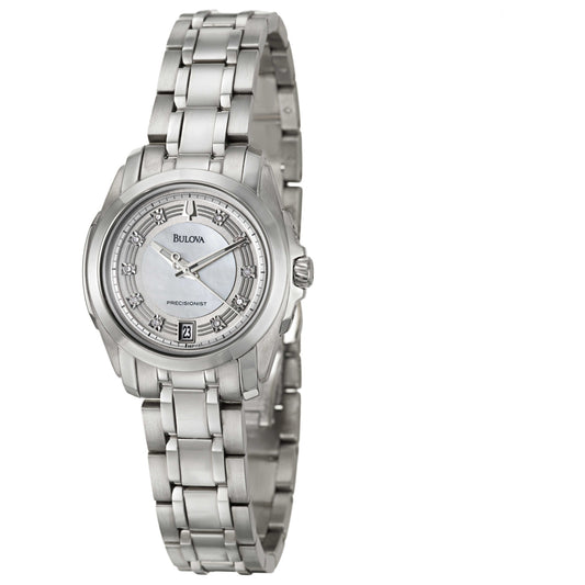 Front view of Bulova Precisionist Women's Japanese Quartz (Battery-Powered) Watch 96P115