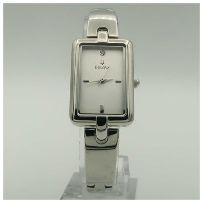 Front view of Bulova Bangle Women's Quartz Watch 96P132-PO