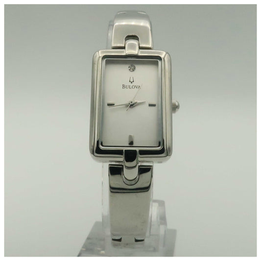 Front view of Bulova Bangle Women's Quartz Watch 96P132-PO