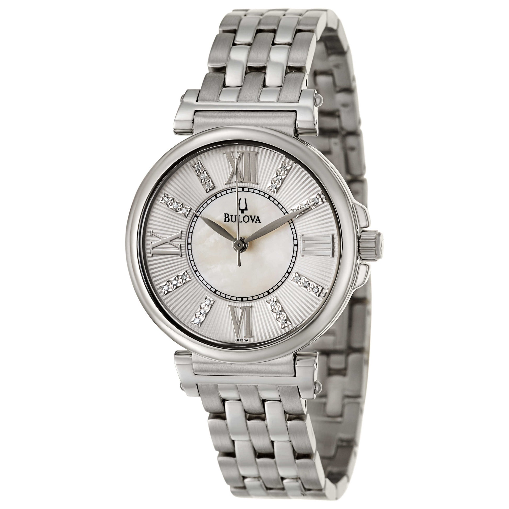 Front view of Bulova Diamonds Women's Japanese Quartz (Battery-Powered) Watch 96P134