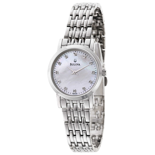 Front view of Bulova Diamonds Women's Japanese Quartz (Battery-Powered) Watch 96P135